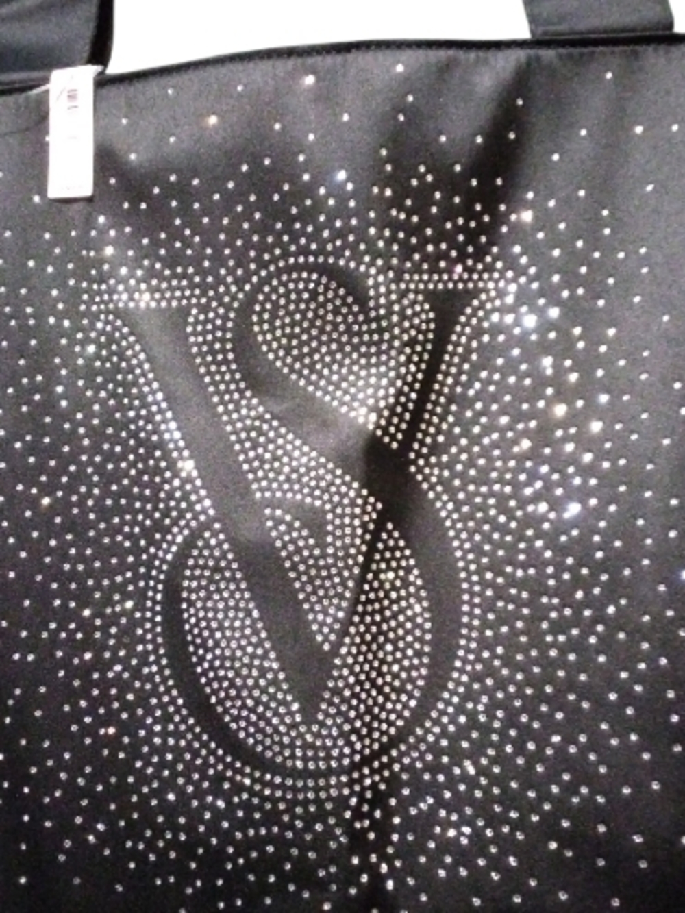 Victoria's Secret Black Tote with Crystal Logo Detail - Picture 6 of 6